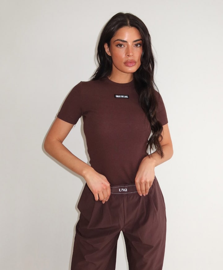 Dames T-shirt bruin
