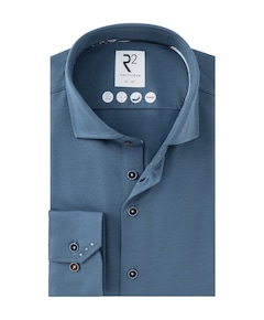 Heren overhemd lange mouw blauw