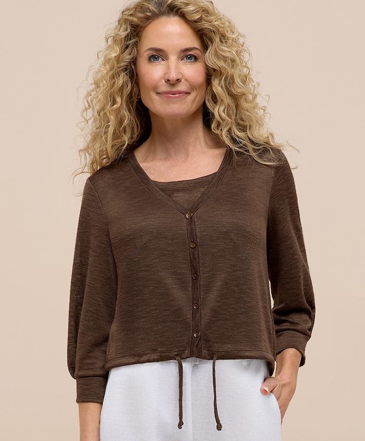 Dames vest bruin