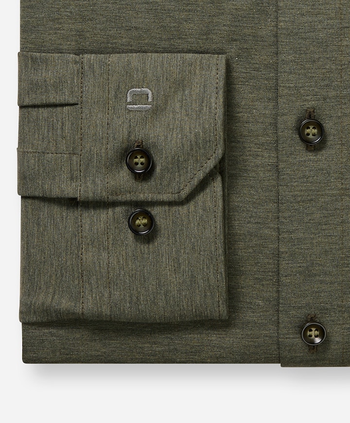 Heren overhemd lange mouw groen