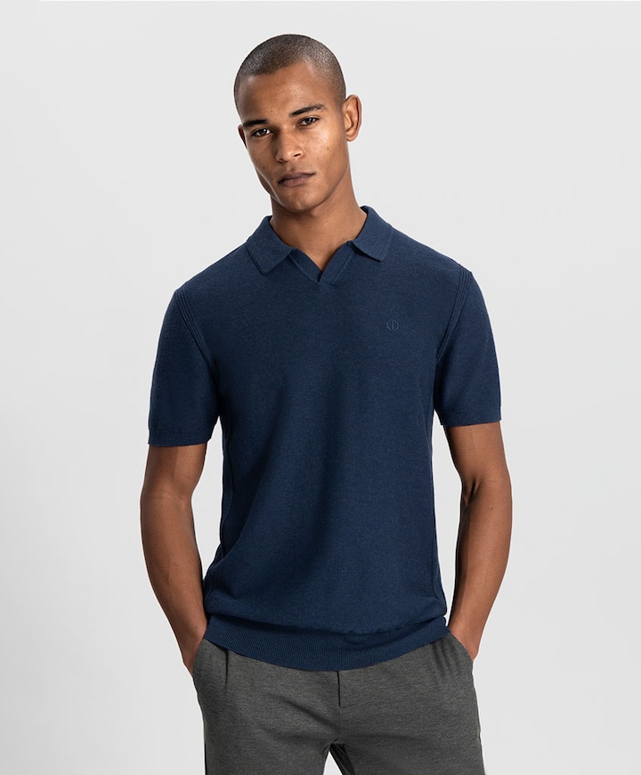 Heren polo blauw