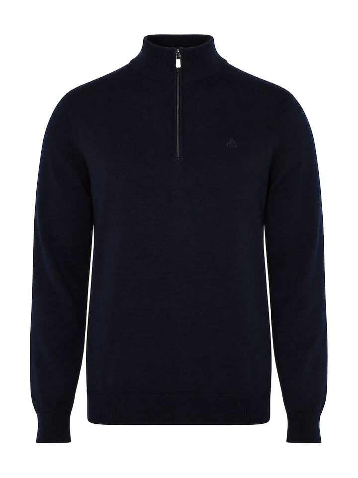 Heren trui met rits blauw