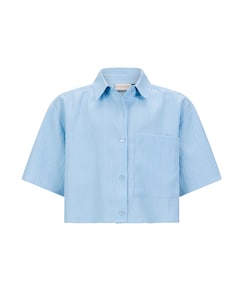 Meisjes blouse korte mouw blauw