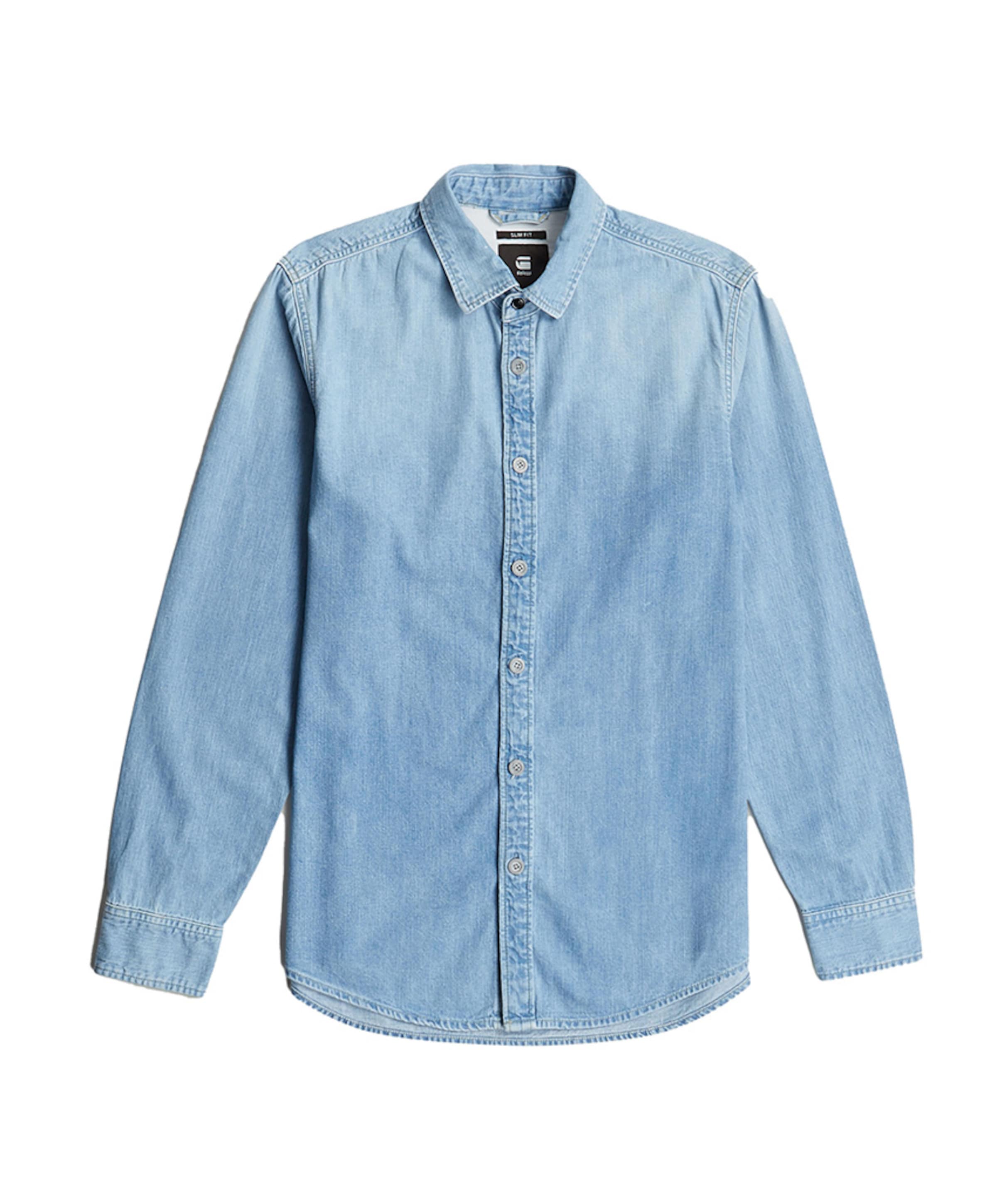 Heren overhemd lange mouw blauw