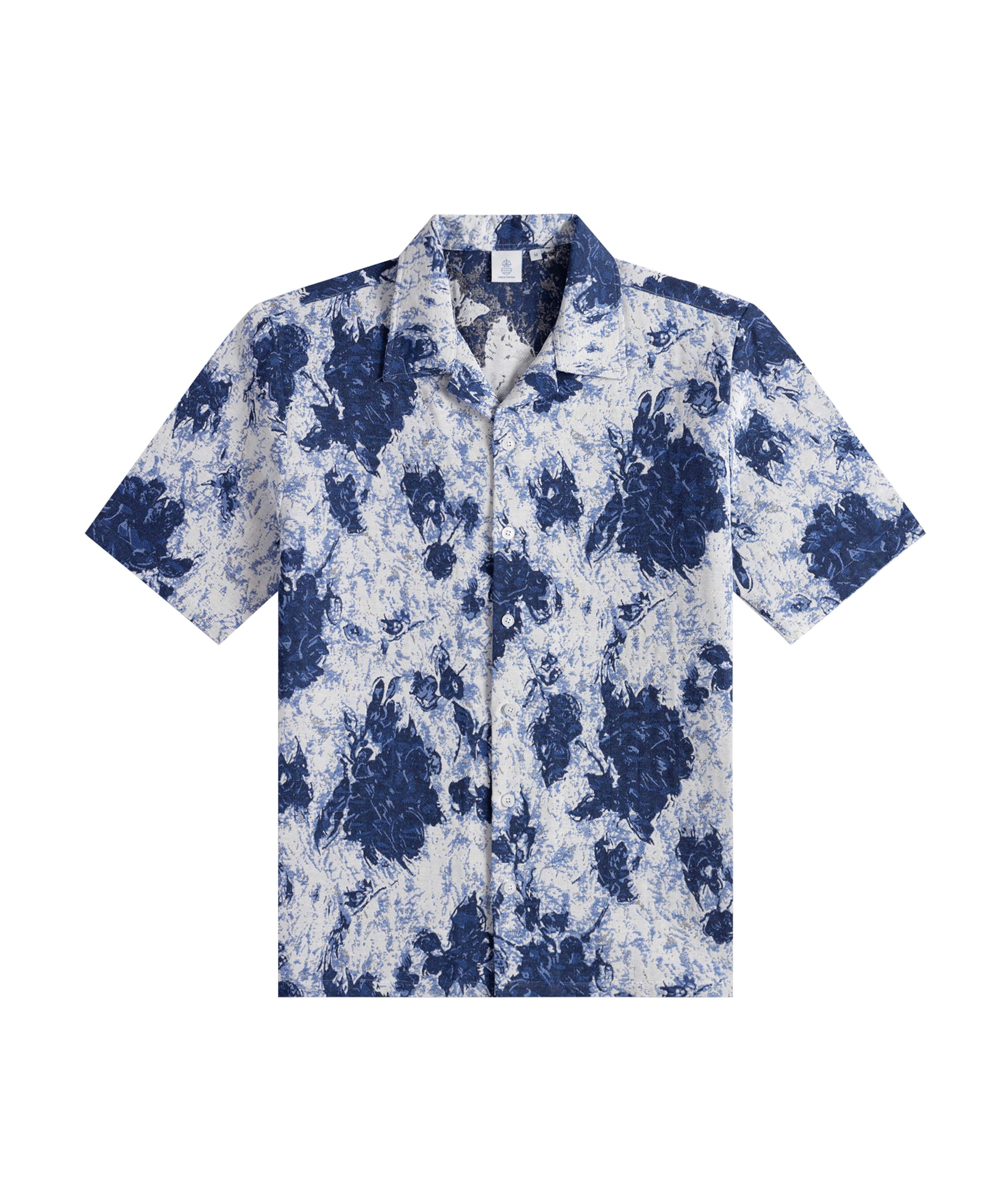 Heren overhemd korte mouw blauw