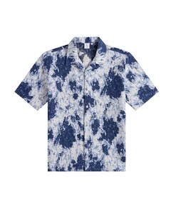 Heren overhemd korte mouw blauw