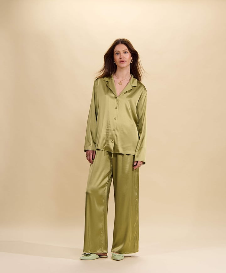 Dames pyjamabroek groen
