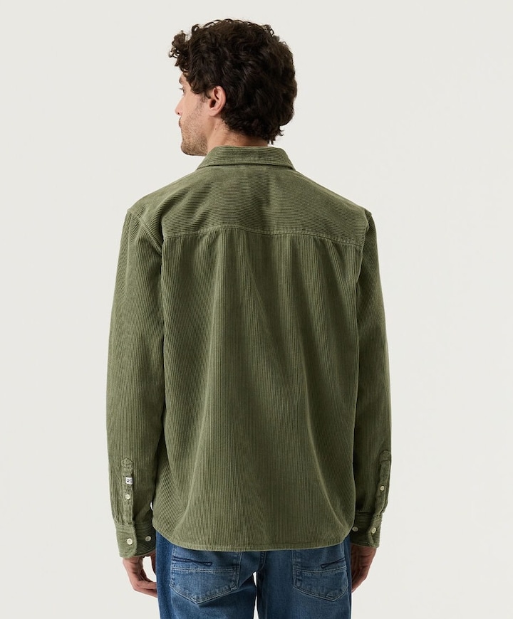 Heren overhemd lange mouw groen
