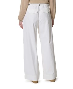 Geweven met strikkoord dames broek ecru