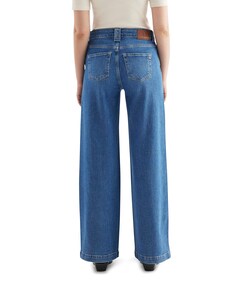 high waist wide leg dames jeans blauw
