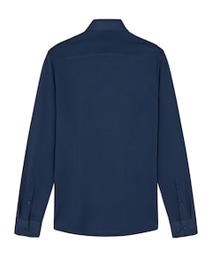 Heren overhemd lange mouw blauw