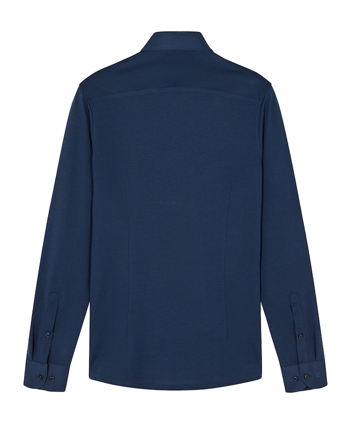 Heren overhemd lange mouw blauw