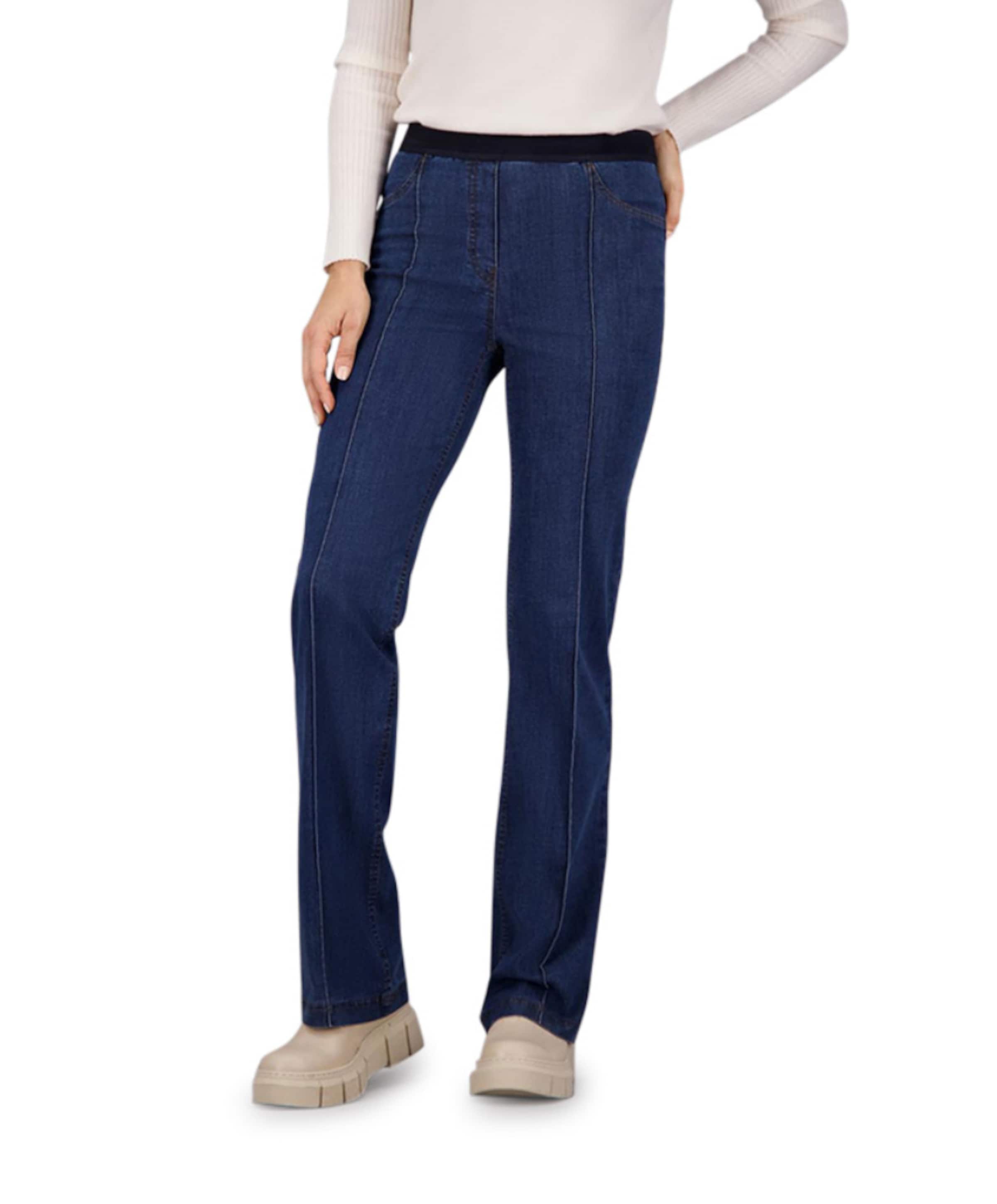 Hose Bootcut Slim Fit dames jeans blauw