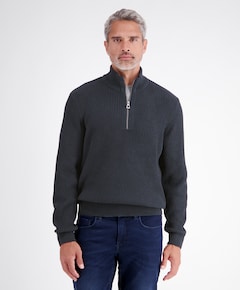 Heren trui met rits blauw