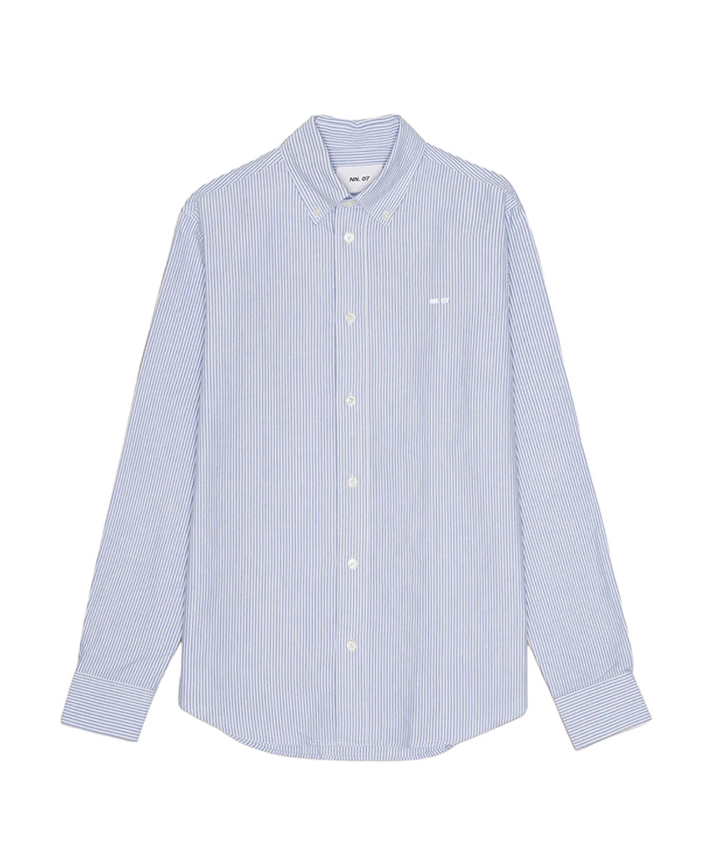 Heren overhemd lange mouw blauw