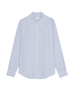 Heren overhemd lange mouw blauw