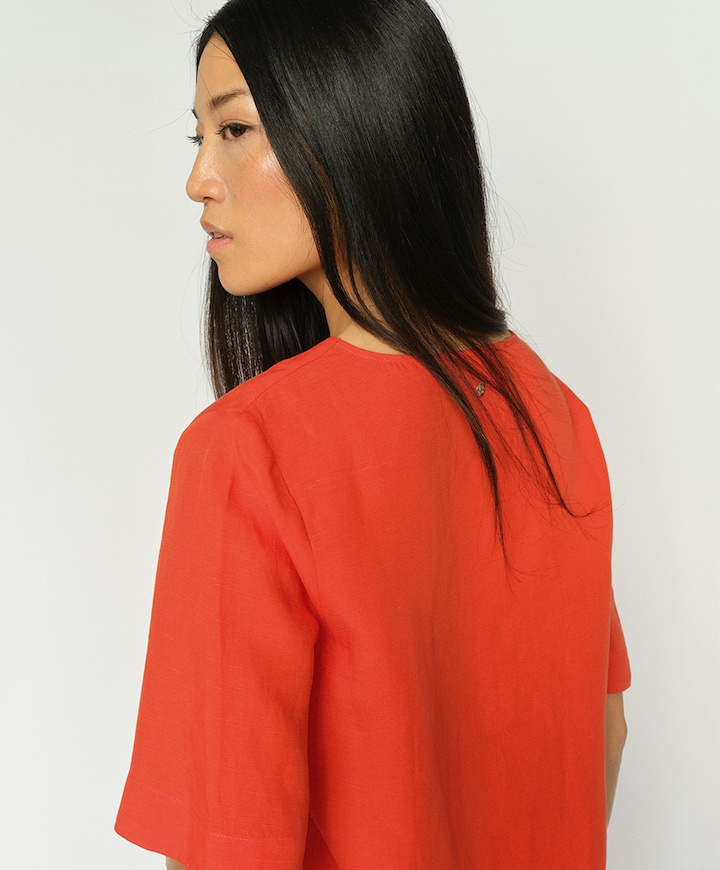 Dames blouse oranje