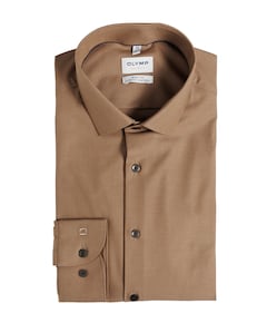 Heren overhemd lange mouw bruin