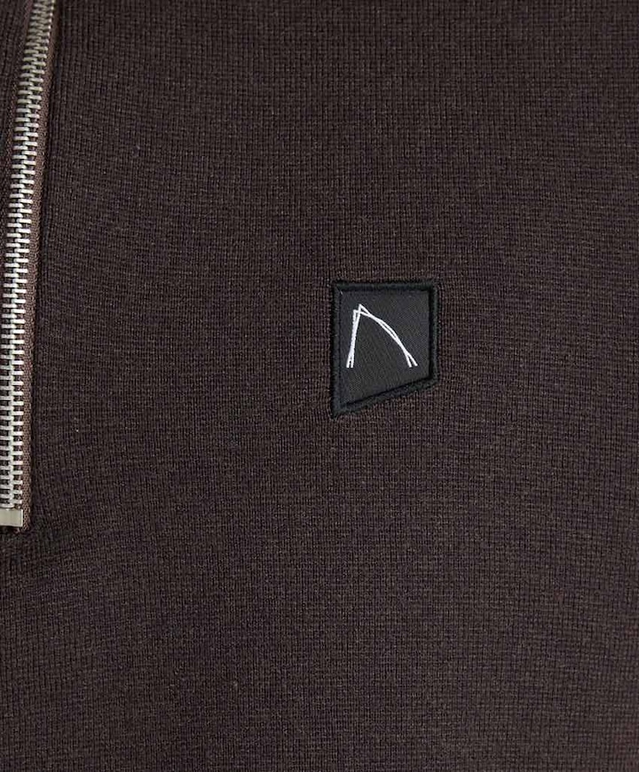 Heren trui met rits bruin