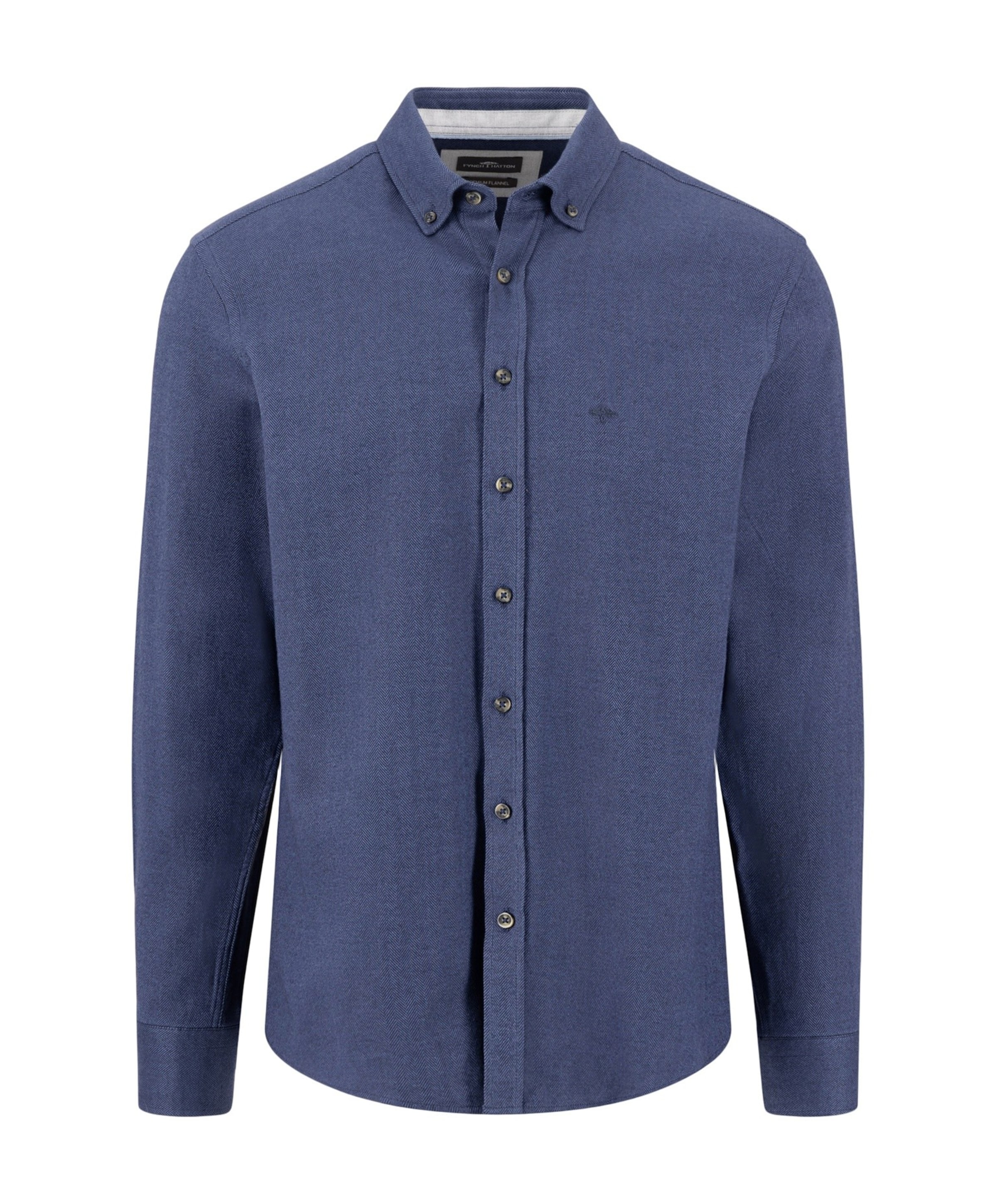 Heren overhemd lange mouw blauw