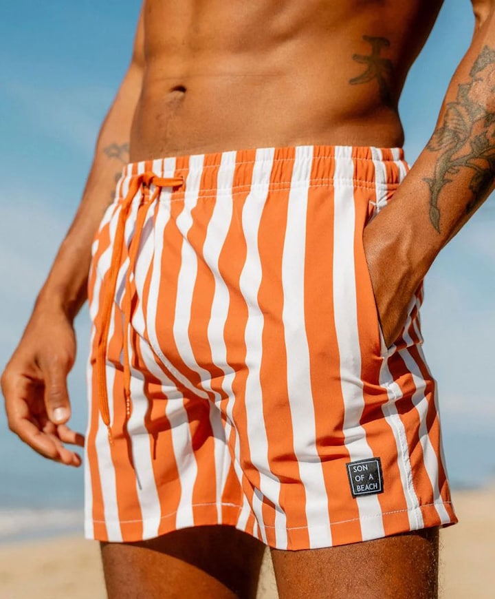 Heren zwemshort brique