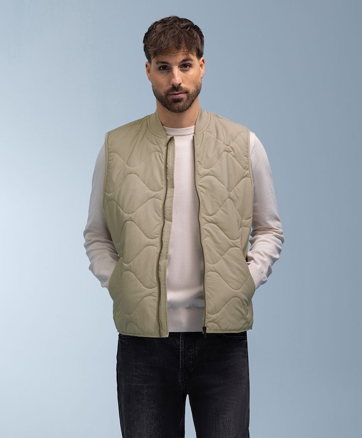 Heren bodywarmer beige