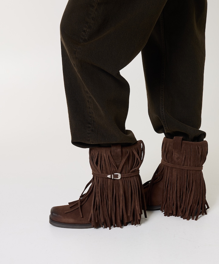 Dallas Boot Fringe dames laarzen bruin