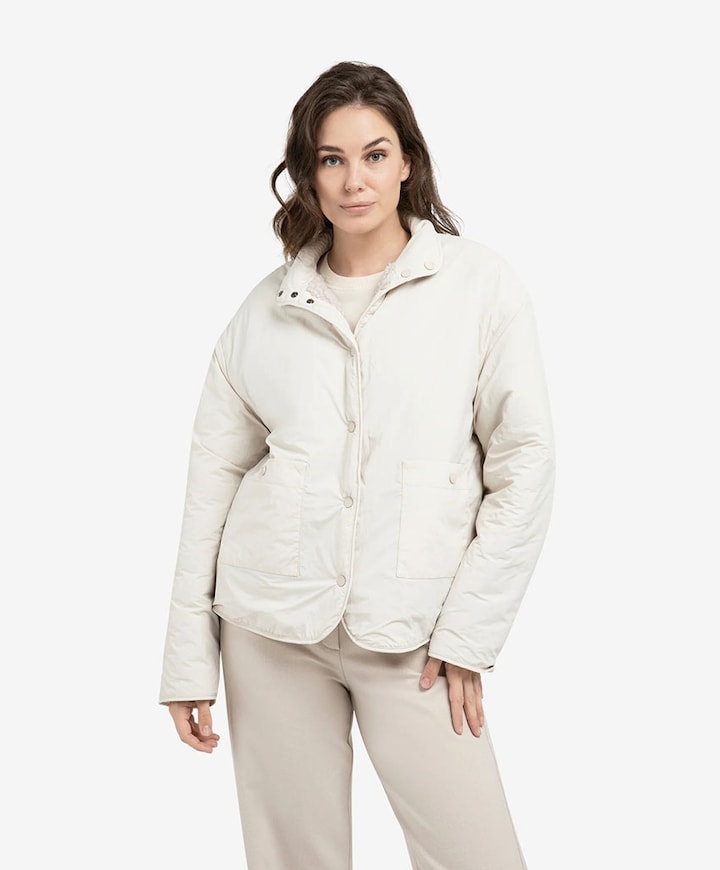 Dames jas omkeerbaar beige