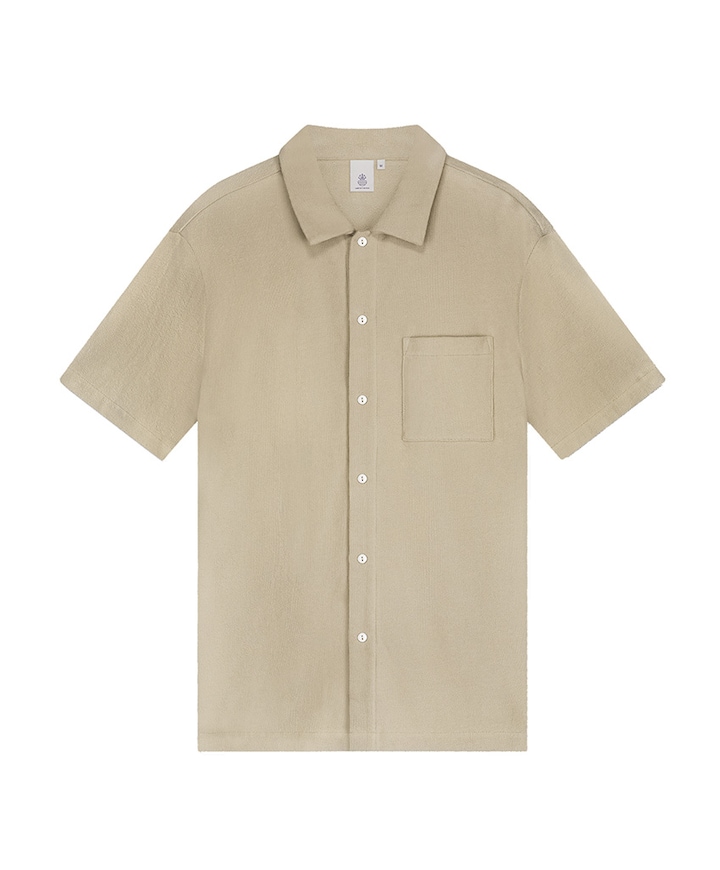 Overhemd korte mouw beige