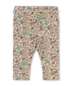 Legging rib AOP meisjes broek ecru
