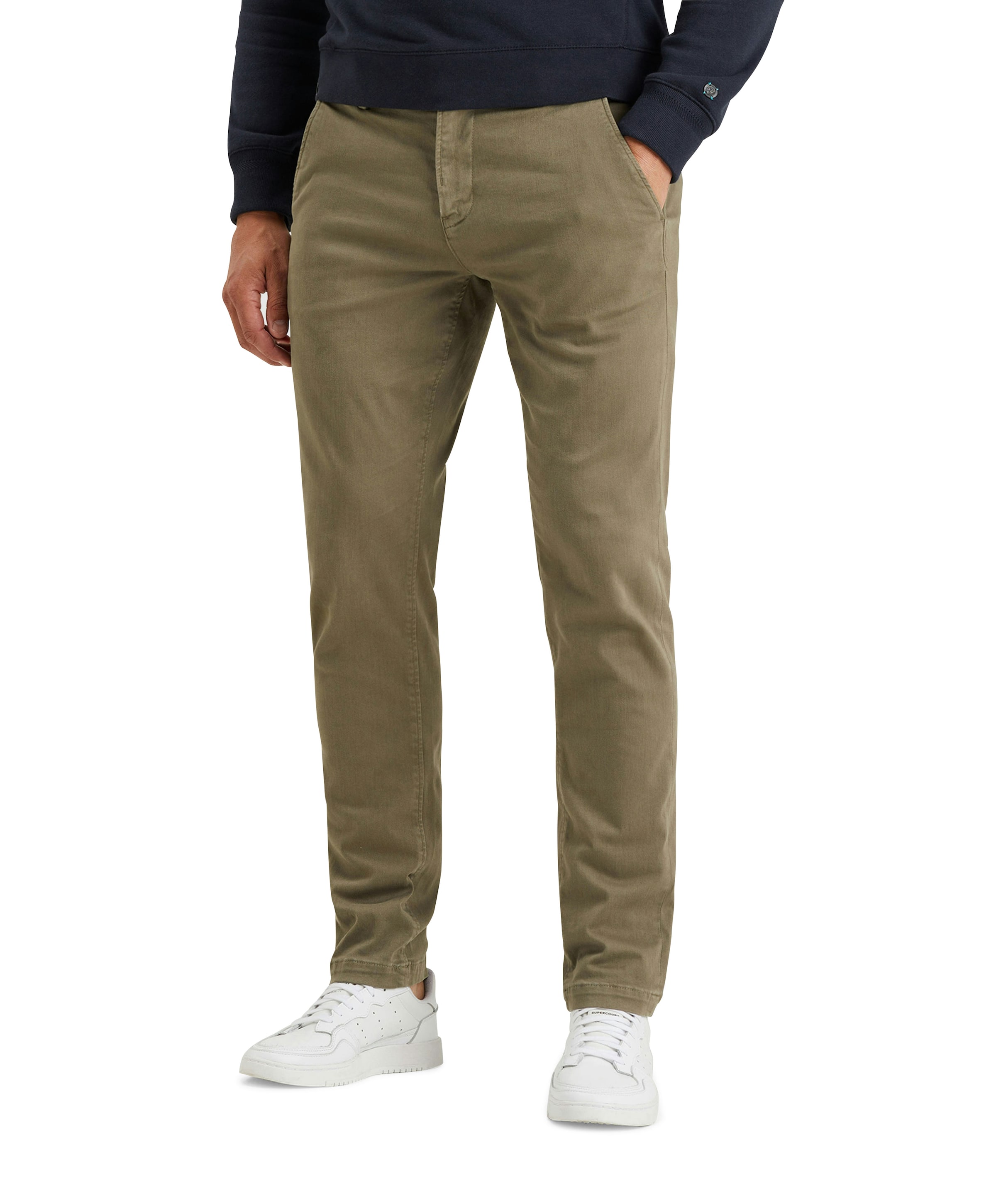 CHINO SLUB STRETCH heren broek groen