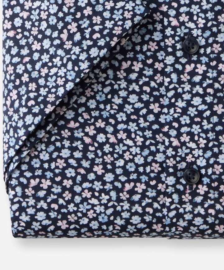 Overhemd korte mouw blauw
