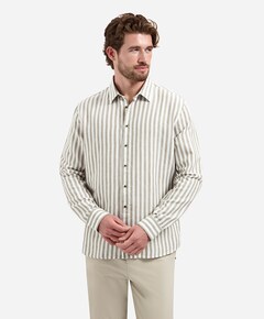 Heren overhemd lange mouw beige