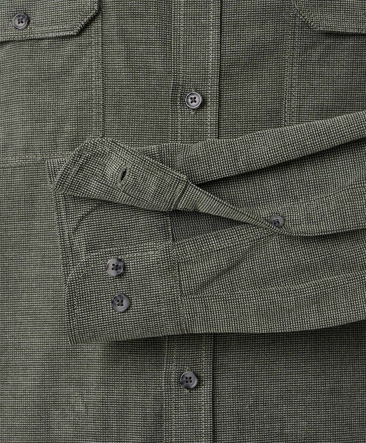 Heren overhemd lange mouw groen