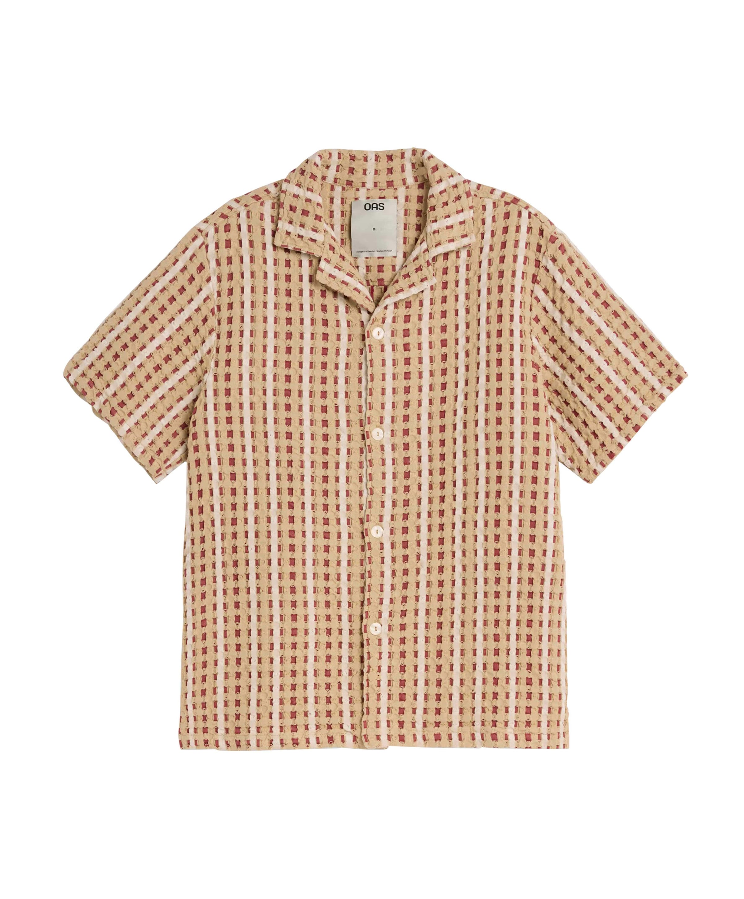 Heren overhemd korte mouw rood