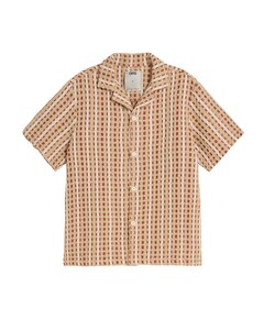 Heren overhemd korte mouw rood