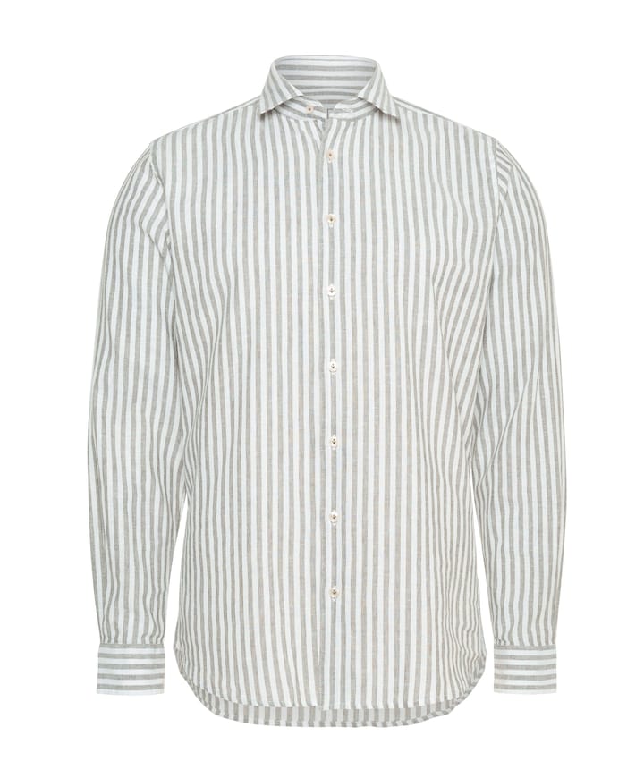 Heren overhemd lange mouw bruin