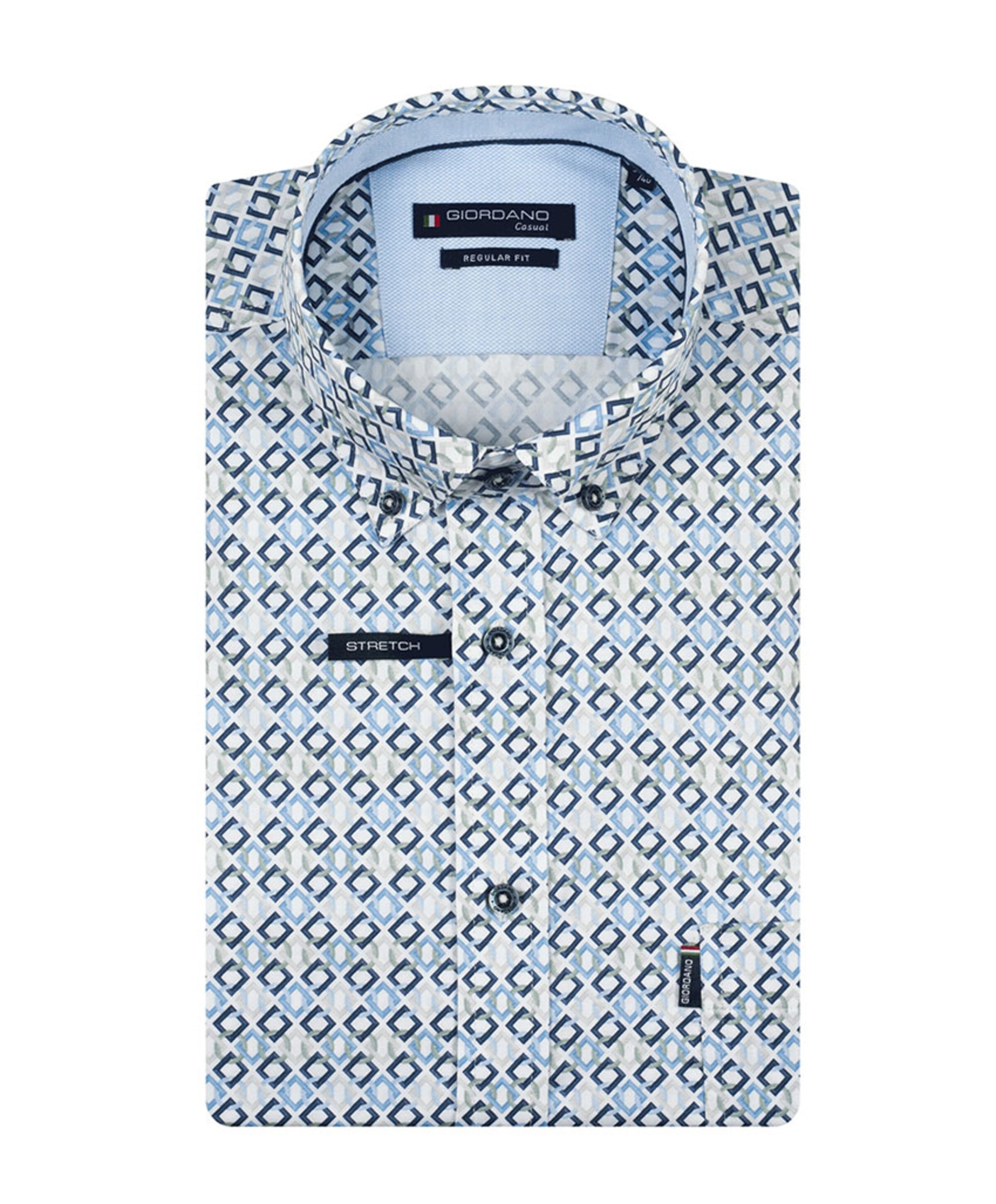 Heren overhemd lange mouw blauw