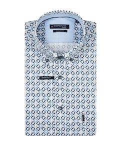 Heren overhemd lange mouw blauw