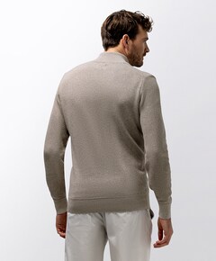 Heren trui met rits beige