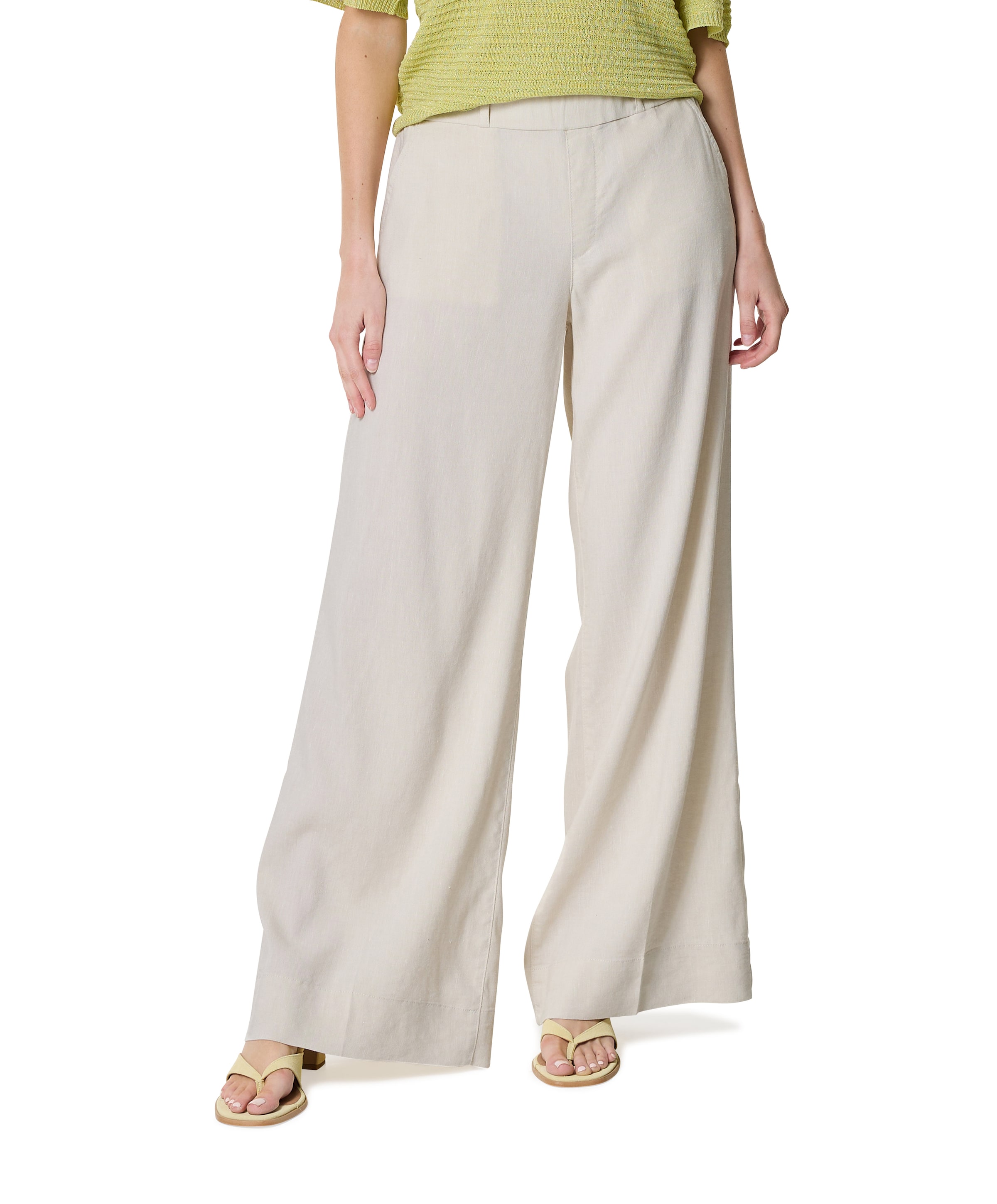 Lizzy - Flowy Linen - 637 - Light O dames broek beige