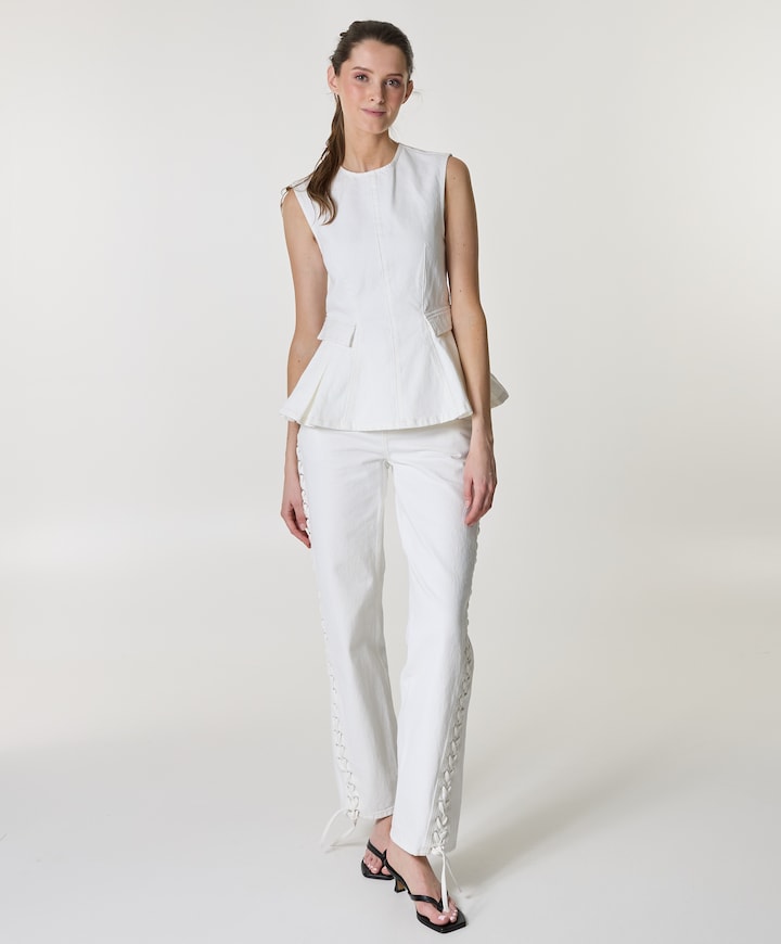 LOOSE FIT LACED  dames jeans wit