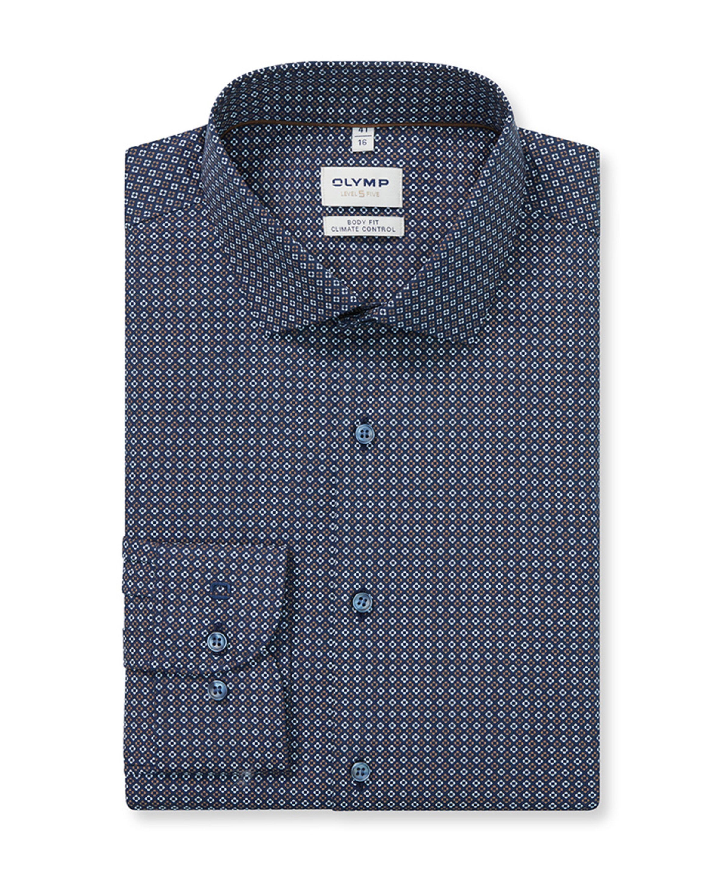 Heren overhemd lange mouw blauw