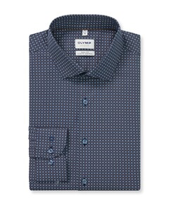 Heren overhemd lange mouw blauw