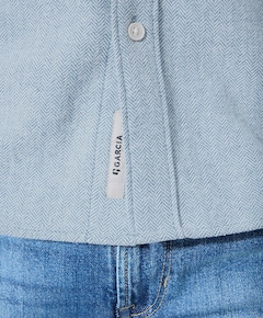 Heren overhemd lange mouw blauw