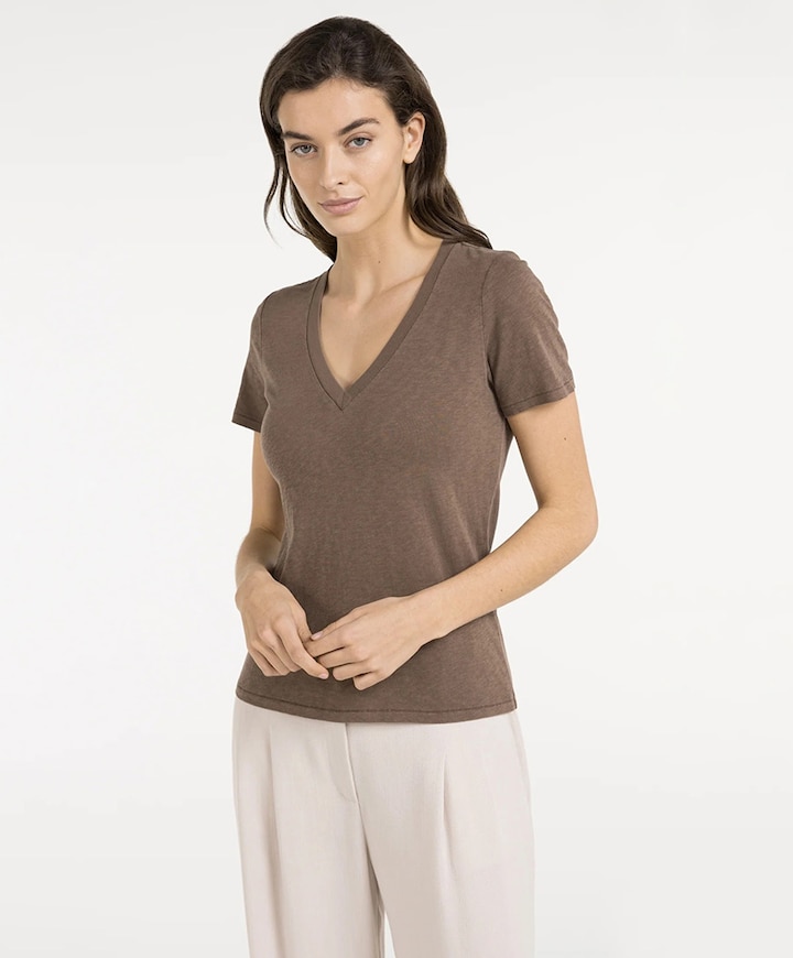 Dames T-shirt bruin