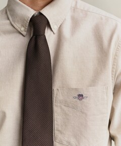 Heren overhemd lange mouw beige