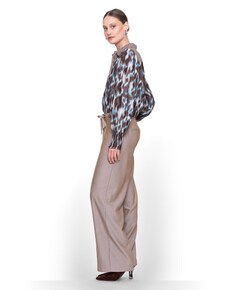 Fancy waistband dames broek beige