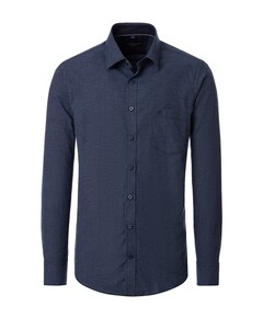 Heren overhemd lange mouw blauw