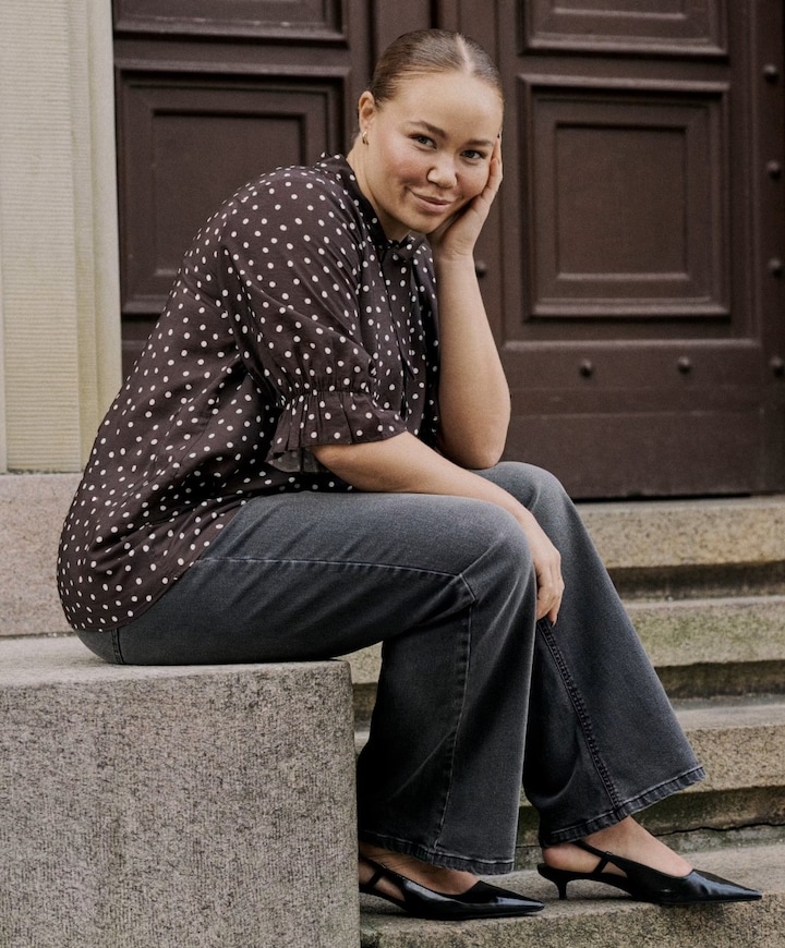 Dames blouse bruin